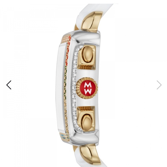 Michele Deco Diamond Rainbow Topaz Carousel Watch